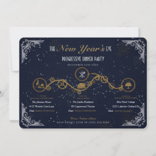 Silvester Progressive Dinnerparty Einladung