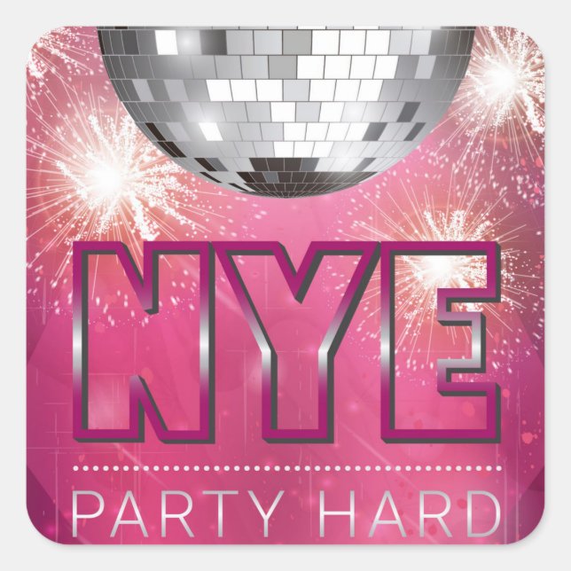 Silvester Quadratischer Aufkleber (Vorderseite)