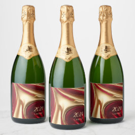 Silvester Sparkasse Weinkarte - Rot und Gold-