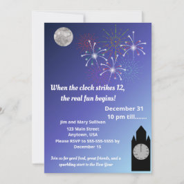 Silvester, wenn die Uhr 12 schlägt Einladung
