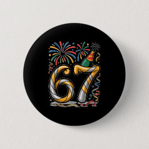 Silvester Zahl 67 oder 67. Geburtstag Cool Meme Button