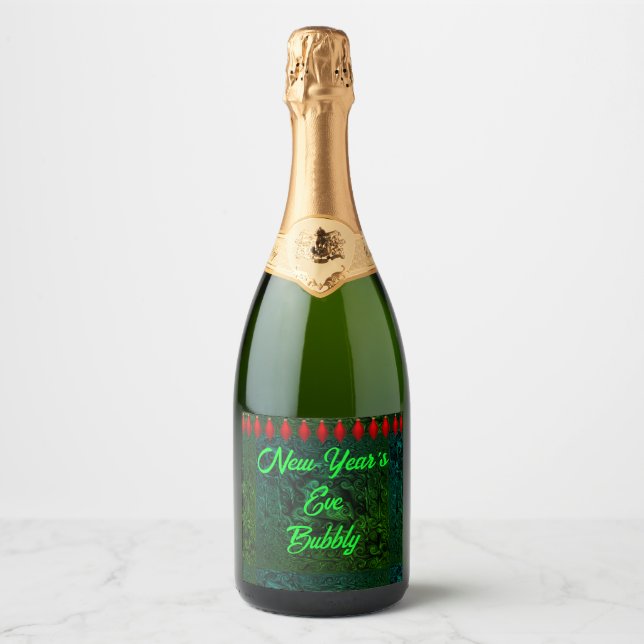 Silvesterabend blubbly Sparkling Wine Label (Set v (Vorderseite)