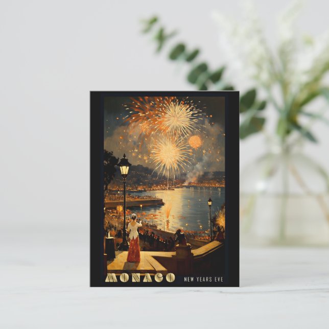 Silvesterabend in Monaco Postkarte (Stehend Vorderseite)