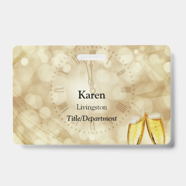 Silvesterabend mit Champagnerbrille Ausweis (Front)