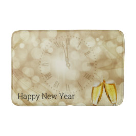 Silvesterabend mit Champagnerbrille Bath Mat Badematte