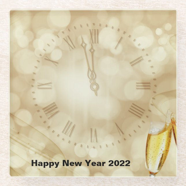 Silvesterabend mit Champagnerbrille Glasuntersetzer (Vorderseite)