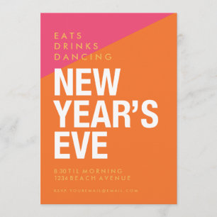 Silvesterabend Party Einladung, mutig und modern Einladung
