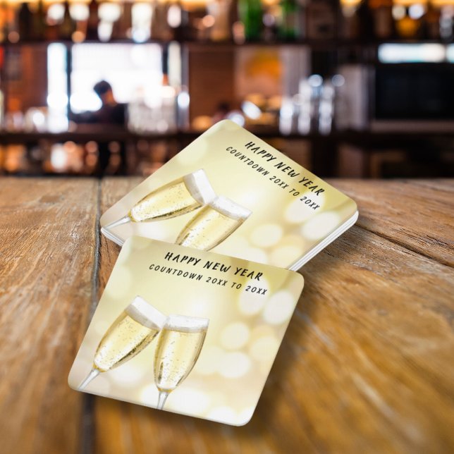 Silvesterabend & Toast Party Rechteckiger Pappuntersetzer (New Year’s Eve & Day Toast Celebration Party Square Paper Coaster)