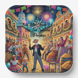 Silvesterfeier El Año Viejo Pappteller