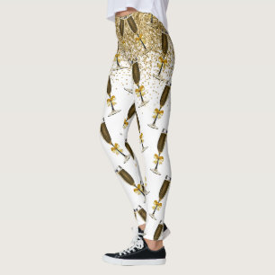 Silvesterfeier Hochzeit mit Champagner Leggings
