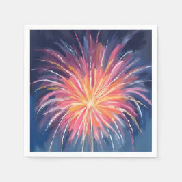 Silvesterfeuerwerk | Aquarell Serviette