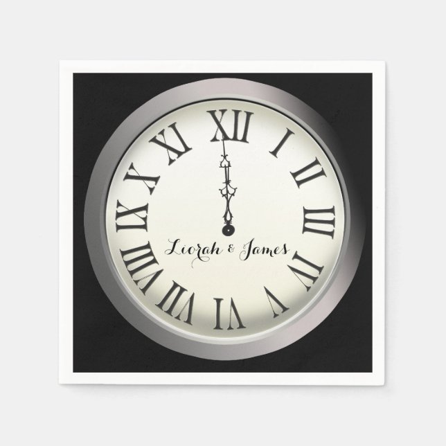 Silvesterhochzeit Serviette (Vorderseite)