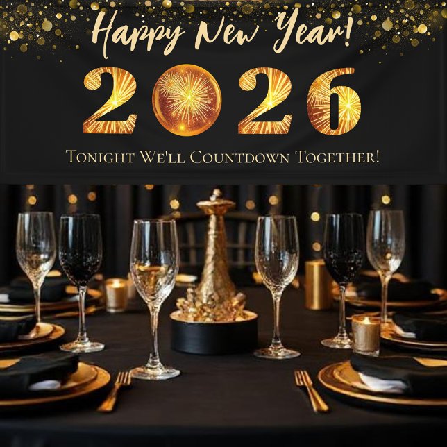 Silvesterparty 2026 banner (2026 New Years Eve Party Banner)