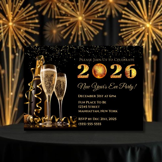 Silvesterparty 2026 einladung (2026 New Year's Eve Party Invitation)