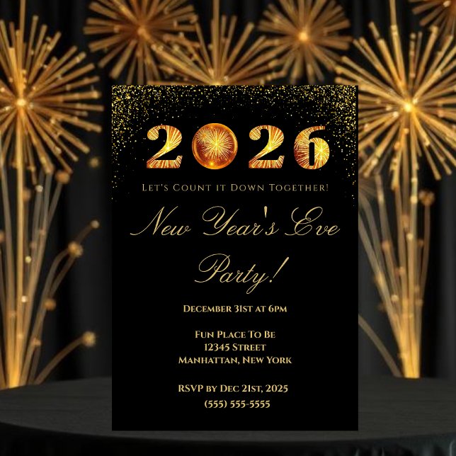 Silvesterparty 2026 einladung (2026 New Year's Eve Party Invitation)