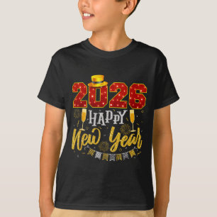 Silvesterparty 2026 Feuerwerk Frohes Neues Jahr T-Shirt