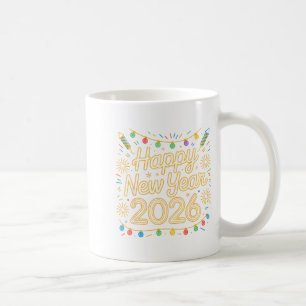 Silvesterparty 2026 Retro-Feuerwerk Weihnachten Kaffeetasse