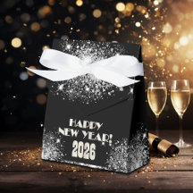 Silvesterparty 2026 Schwarz Silber Glitter