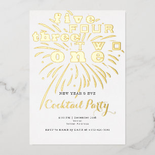Silvesterparty Countdown Modern Festlich Folieneinladung