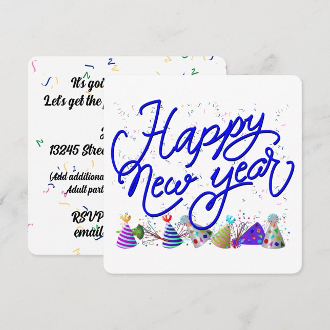 Silvesterparty Einladung (Vorne/Hinten)