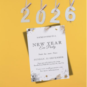 Silvesterparty-Einladung Festliches Gold Einladung