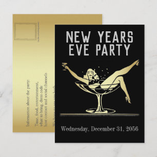 Silvesterparty-Einladung Postkarte