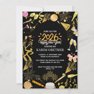 Silvesterparty-Einladungsvorlage, Thema N Einladung