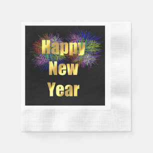 Silvesterparty Feuerwerk Serviette