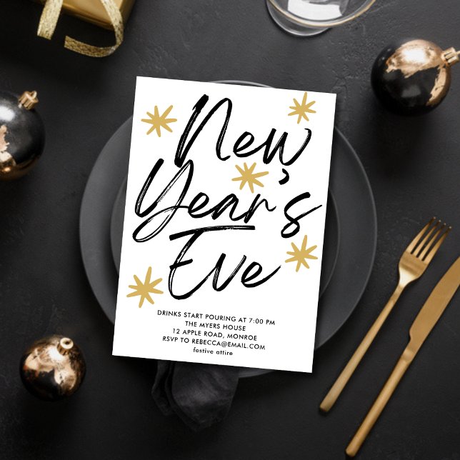 Silvesterparty Handschriftlich Einladung (Von Creator hochgeladen)
