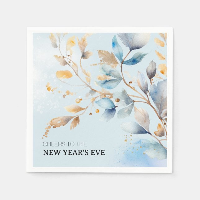 Silvesterparty mit Aquarell  Serviette (Vorderseite)