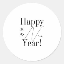 Silvesterparty Schwarz-Weiß Runder Aufkleber