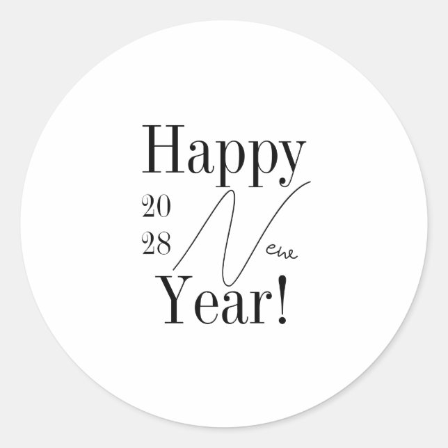 Silvesterparty Schwarz-Weiß Runder Aufkleber (Vorderseite)