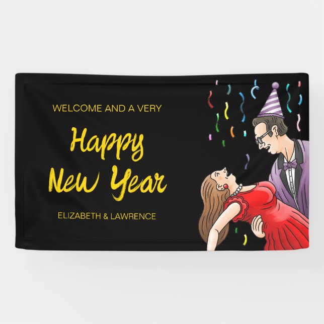 Silvesterparty Willkommen Banner (Horizontal)