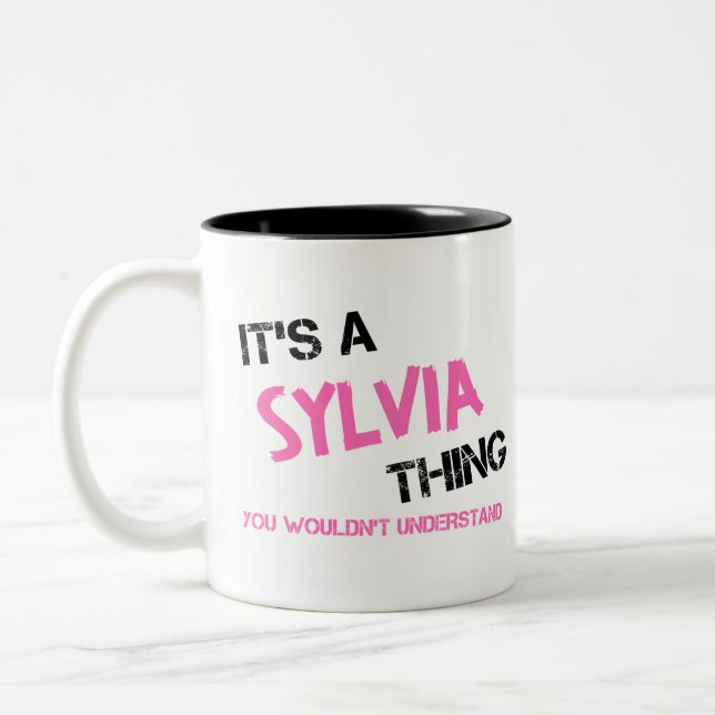 Silvia, was man nicht verstehen würde zweifarbige tasse (Links)