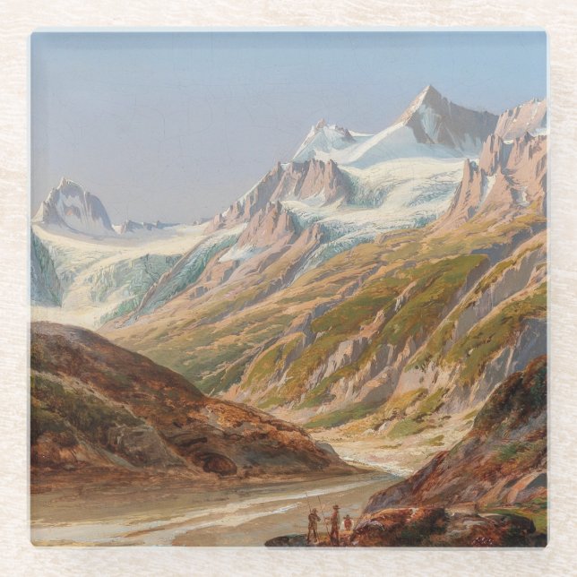 Silvretta Berglandschaft - Ignaz Dorn Glasuntersetzer (Vorderseite)