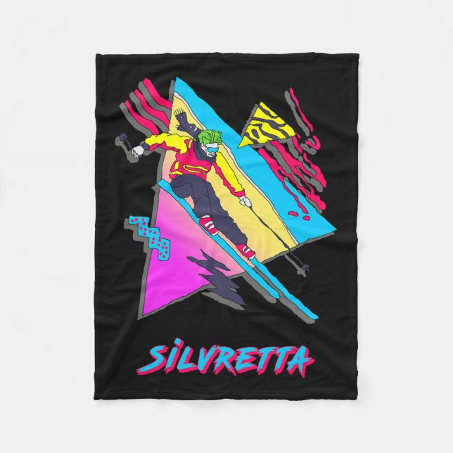 Silvretta Spannung Wintersport Abenteuer Skifahrer Fleecedecke (Vorderseite)