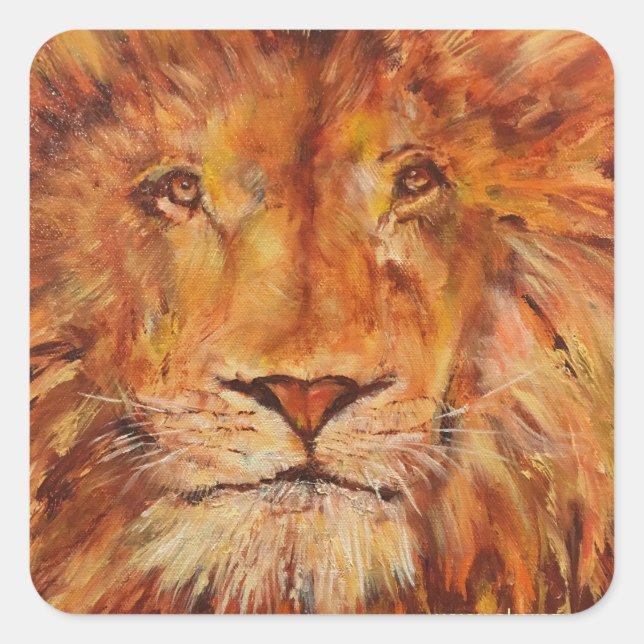 Simba Quadratischer Aufkleber (Vorderseite)