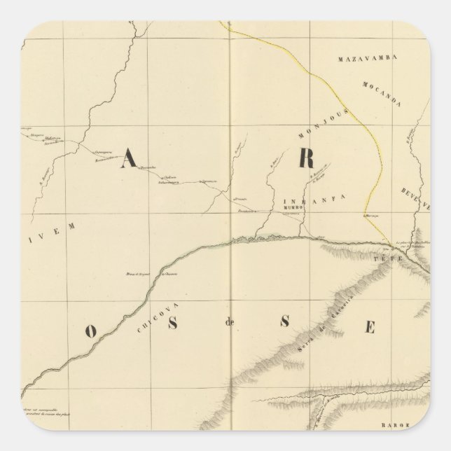 Simbabwe, Afrika 46 Quadratischer Aufkleber (Vorderseite)