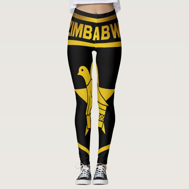 Simbabwe-Emblem Leggings (Vorderseite)