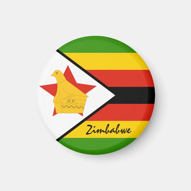 Simbabwe Fahne & Afrika - Reise-/Sportfans Magnet (Vorne)
