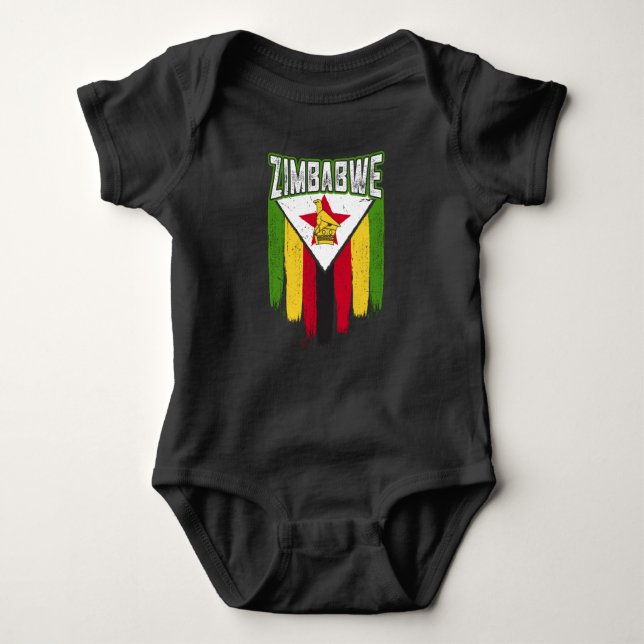Simbabwe Flag Gift Idea simbabwean Baby Strampler (Vorderseite)