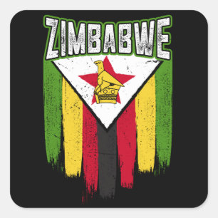 Simbabwe Flag Gift Idea simbabwean Quadratischer Aufkleber
