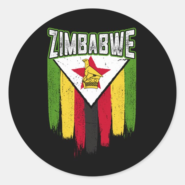 Simbabwe Flag Gift Idea simbabwean Runder Aufkleber (Vorderseite)