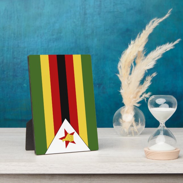 Simbabwe-Flagge Fotoplatte (Seite)