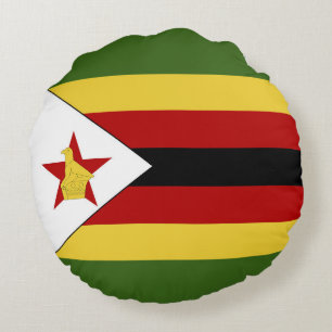 Simbabwe-Flagge Rundes Kissen