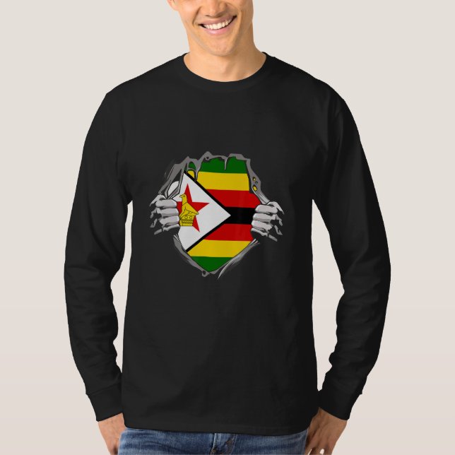 Simbabwe-Flagge T-Shirt (Vorderseite)