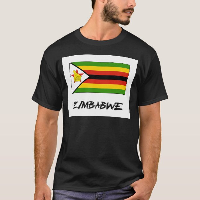 Simbabwe-Flagge T-Shirt (Vorderseite)