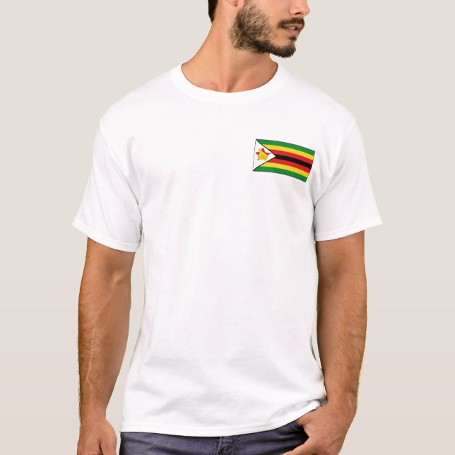 Simbabwe-Flagge und Karten-T - Shirt (Vorderseite)
