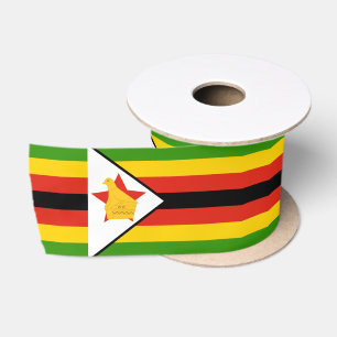 Simbabwe - Flagge und Simbabwe - Reise, Urlaub/Spo Satinband
