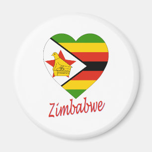 Simbabwe-Flaggen-Herz Magnet